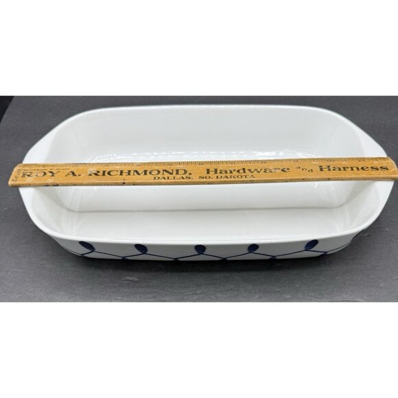 Lyngby Porcelain Blue & White Baking Dish Casserole Denmark 1 Qt Vintage - Picture 5 of 6